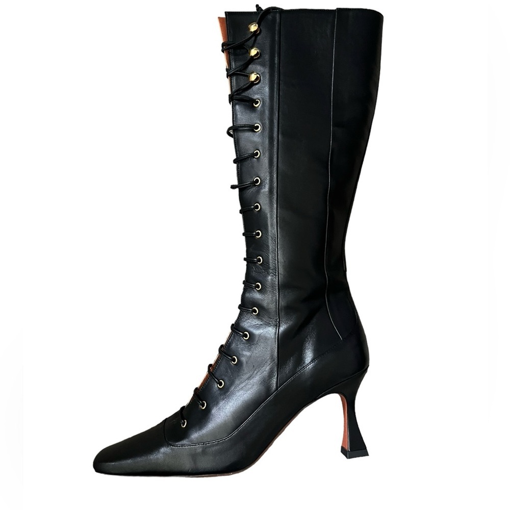 MANU ATELIER Xx Duck 80mm Leather Knee-high Boots In Black Sz 41/11 - Picture 9 of 14